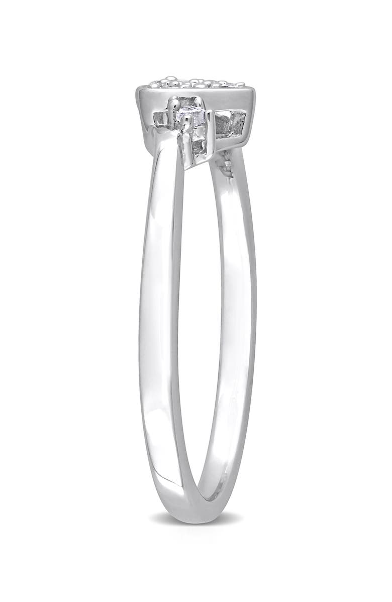 DELMAR Sterling Silver Pavé Diamond Heart Ring - 0.10ct., Alternate, color, Silver