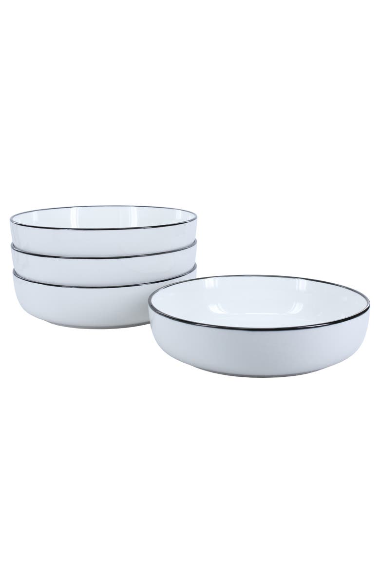 BIA Cordon Bleu Set of 4 Silhouette Lunch Bowls, Main, color, White W/Black