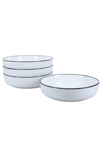 Bia Cordon Bleu Set Of 4 Silhouette Lunch Bowls In White W/black