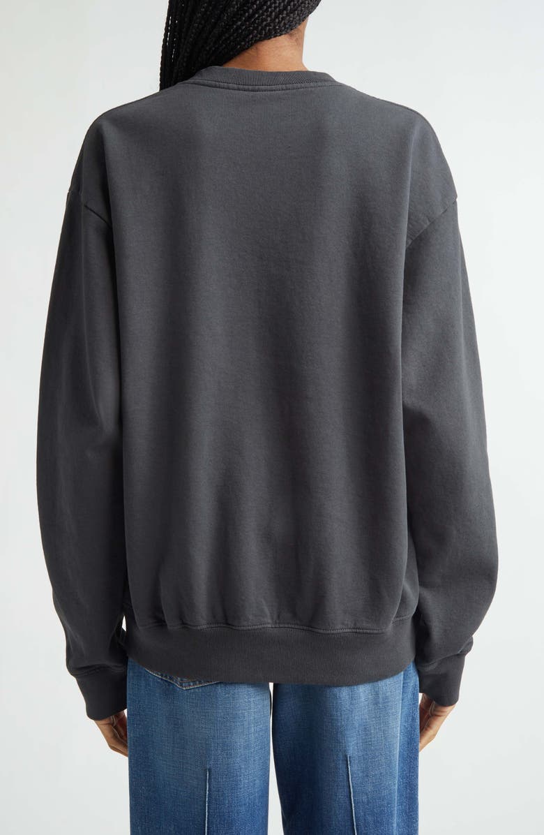 Sporty & Rich Stallion Crewneck Cotton Graphic Sweatshirt, Alternate, color, Faded Black