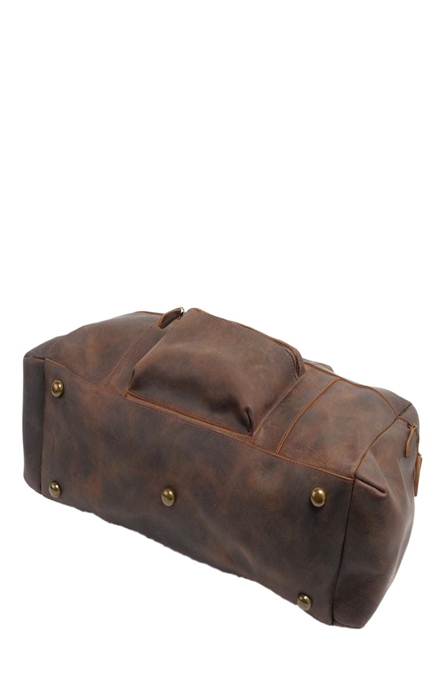 STEEL HORSE LEATHER The Asta Weekender | Handcrafted Leather Duffle Bag, Alternate, color, Dark Brown