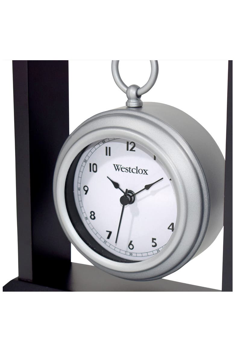 MDF and Metal Mantel Clock, Alternate, color, BLACK