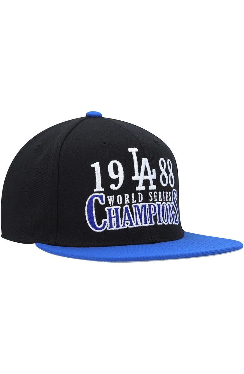 Mitchell & Ness Men's Mitchell & Ness Black Los Angeles Dodgers World Series Champs Snapback Hat, Alternate, color, 