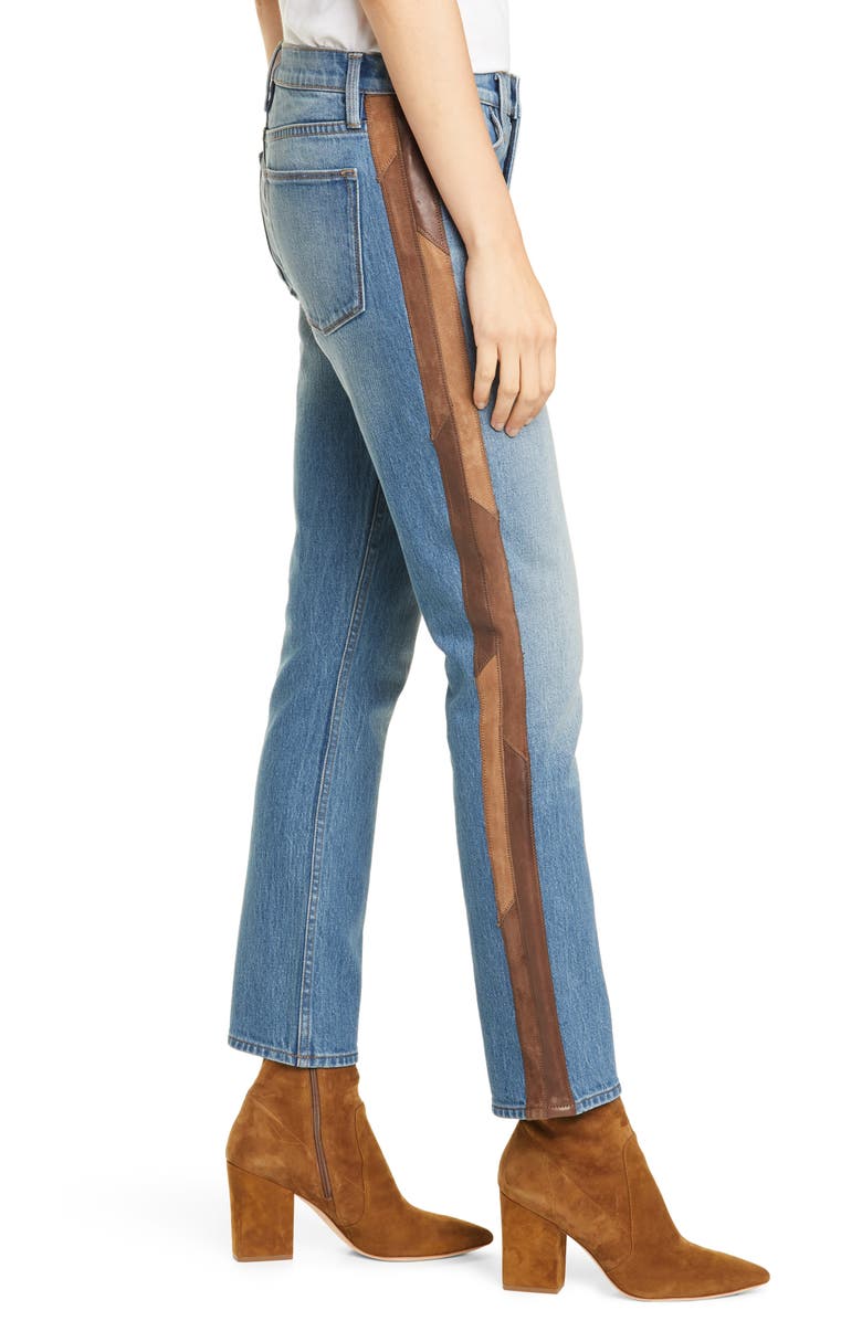 FRAME Le High Straight Side Panel Jeans, Alternate, color, 