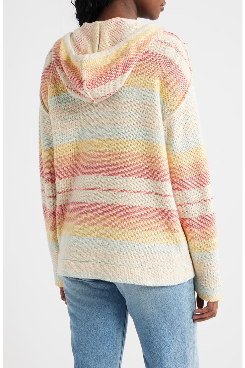 Revival Stripe Knit Poncho, Alternate, color, ORANGE
