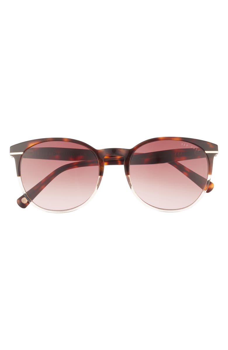 Ted Baker London 55mm Full Rim Round Sunglasses, Main, color, Brown