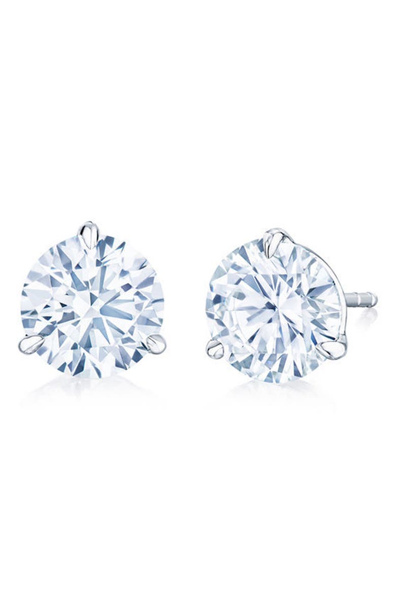 Kwiat Round Brilliant Cut Diamond & Platinum Stud Earrings - .75ct., Main, color, Platinum