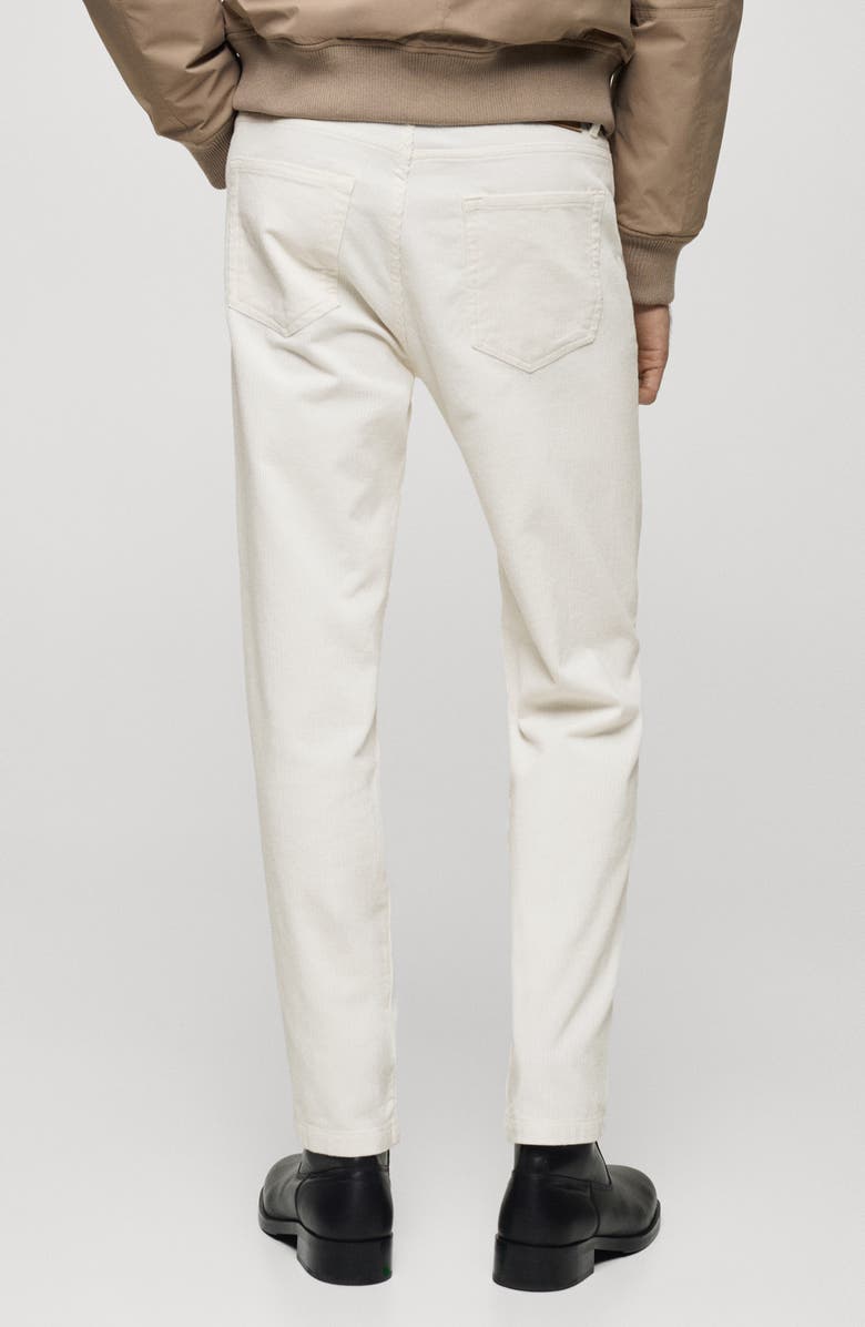 MANGO Regular Fit Straight Leg Corduroy Pants, Alternate, color, Off White