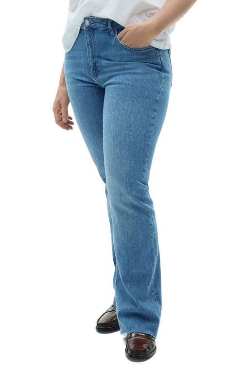 Mango High Waist Balloon Jeans In Medium Blue