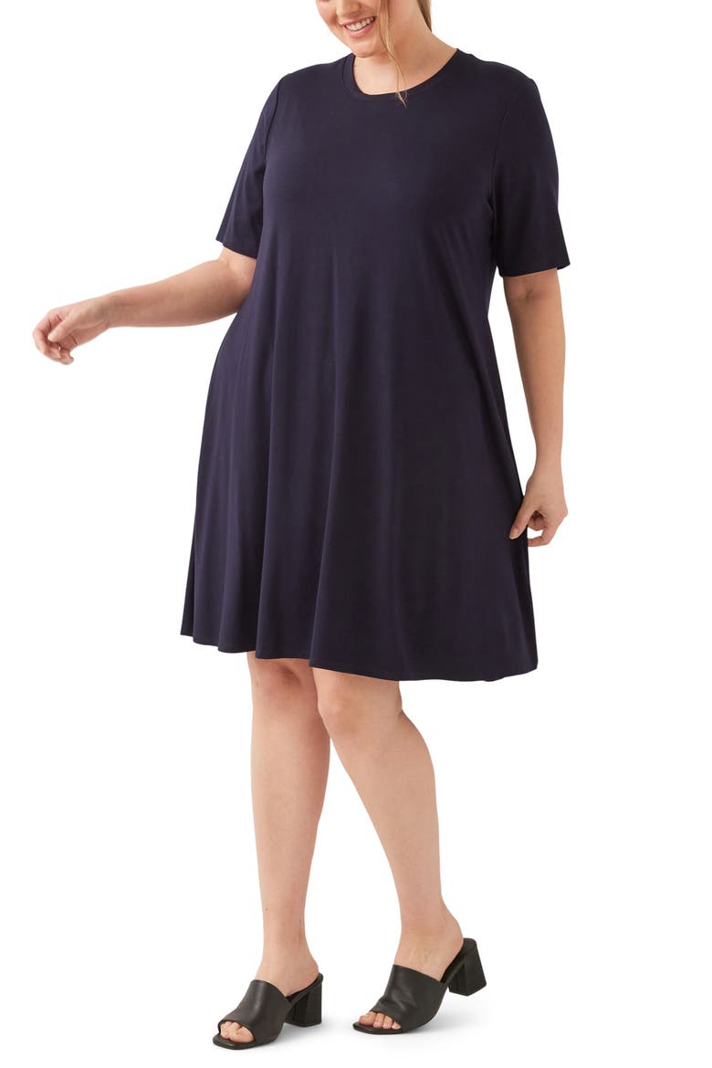 A-Line Jersey Minidress, Alternate, color, NAVY
