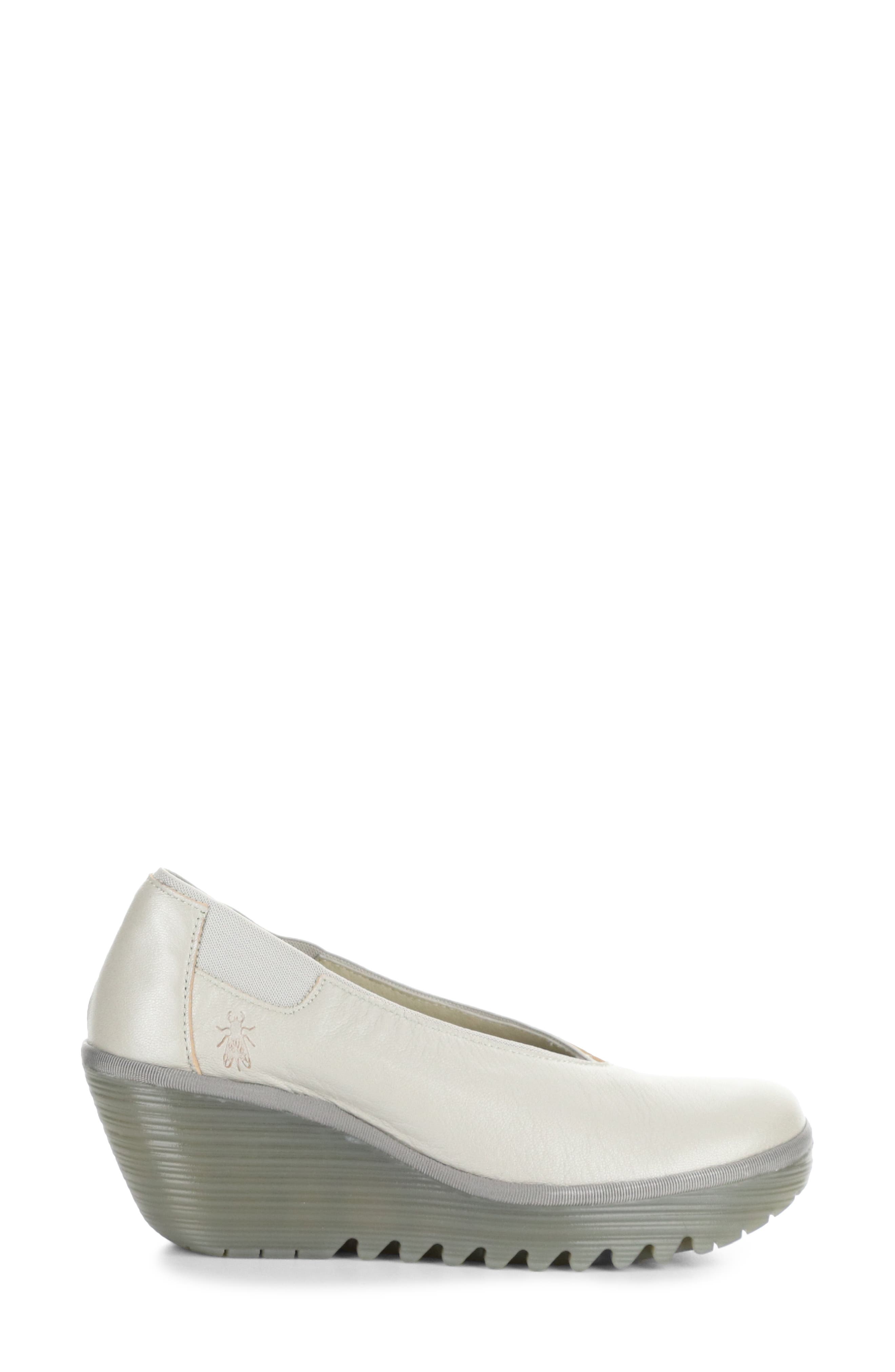 Fly London Yoza Wedge Ballet Shoe, Alternate, color, Silver Borgogna