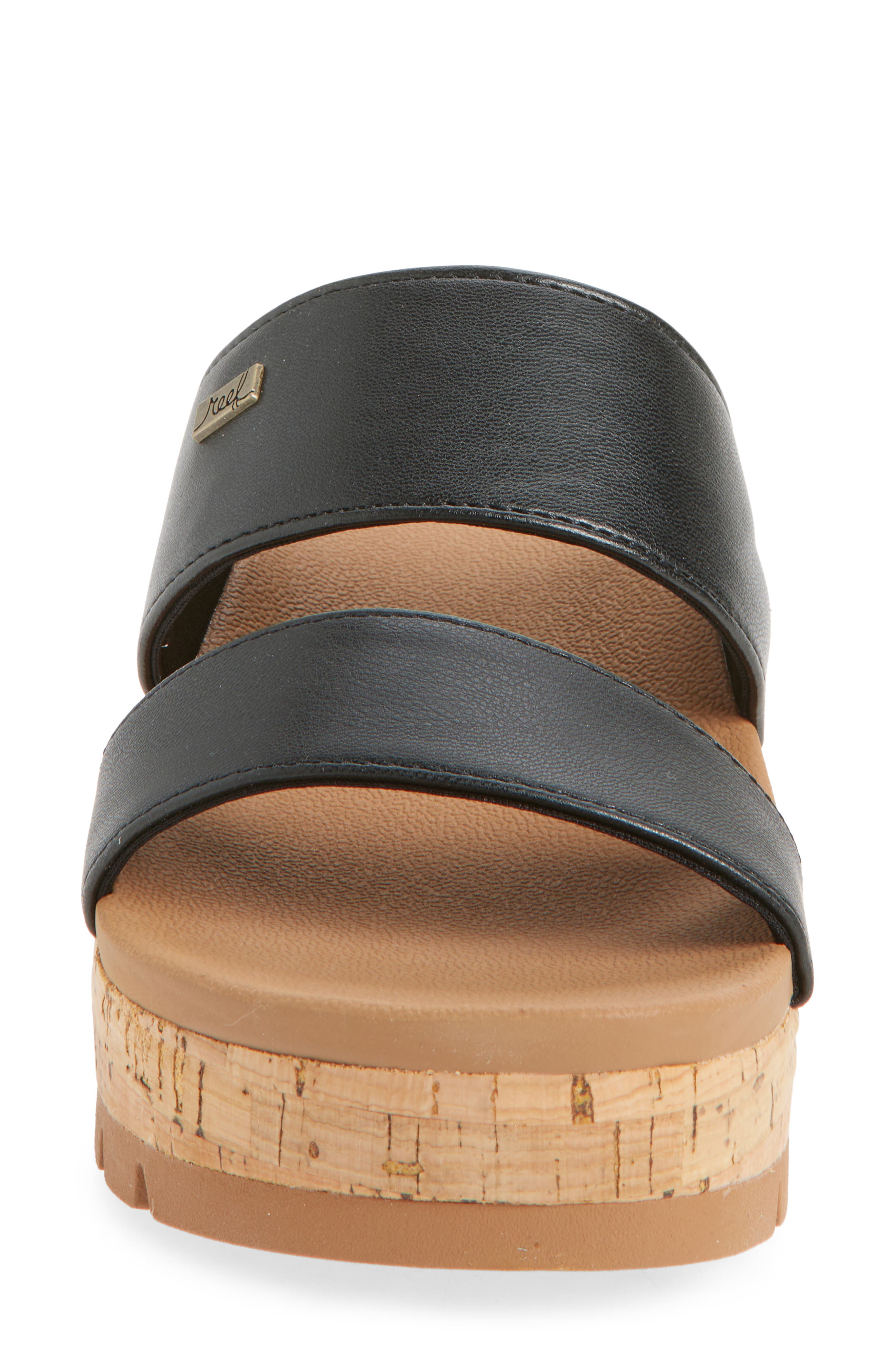 Reef Horizon 2.5 Luca Platform Slide Sandal, Alternate, color, Black/ Tan