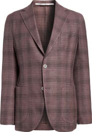 Eleventy Unstructured Plaid Linen & Wool Blend Sport Coat