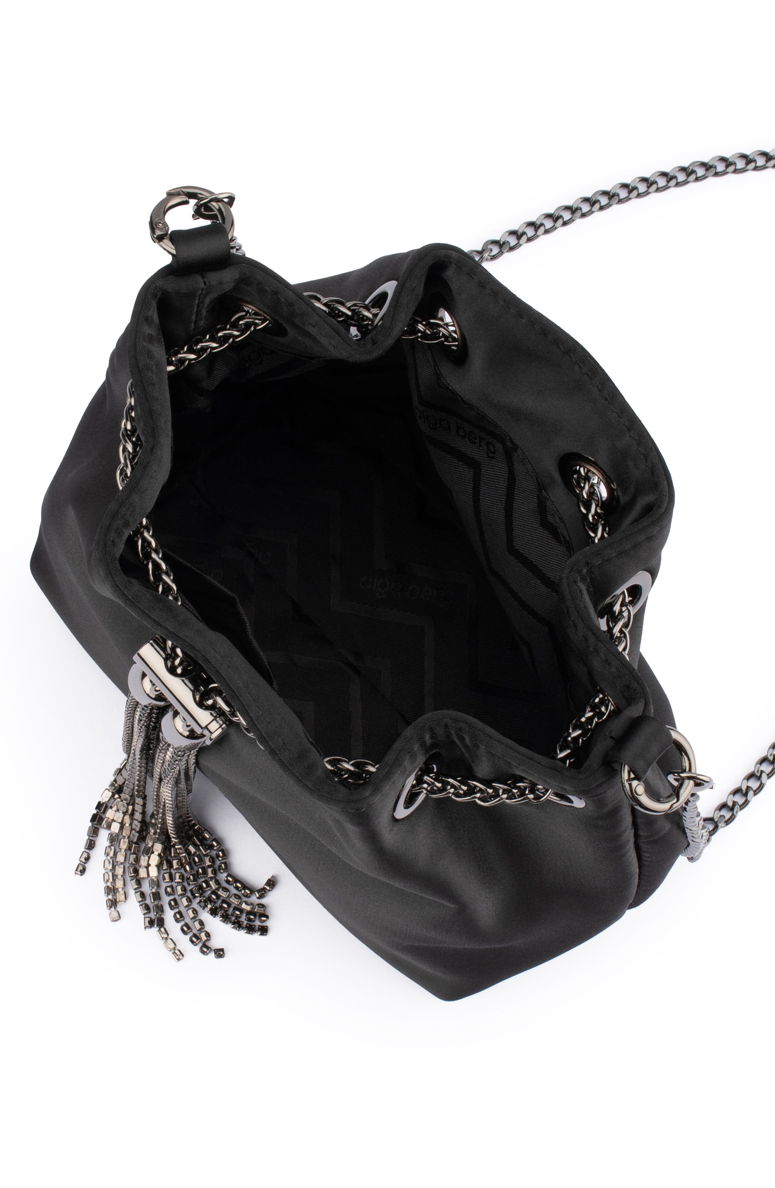 Olga Berg Amanda Satin Bucket Bag, Alternate, color, 