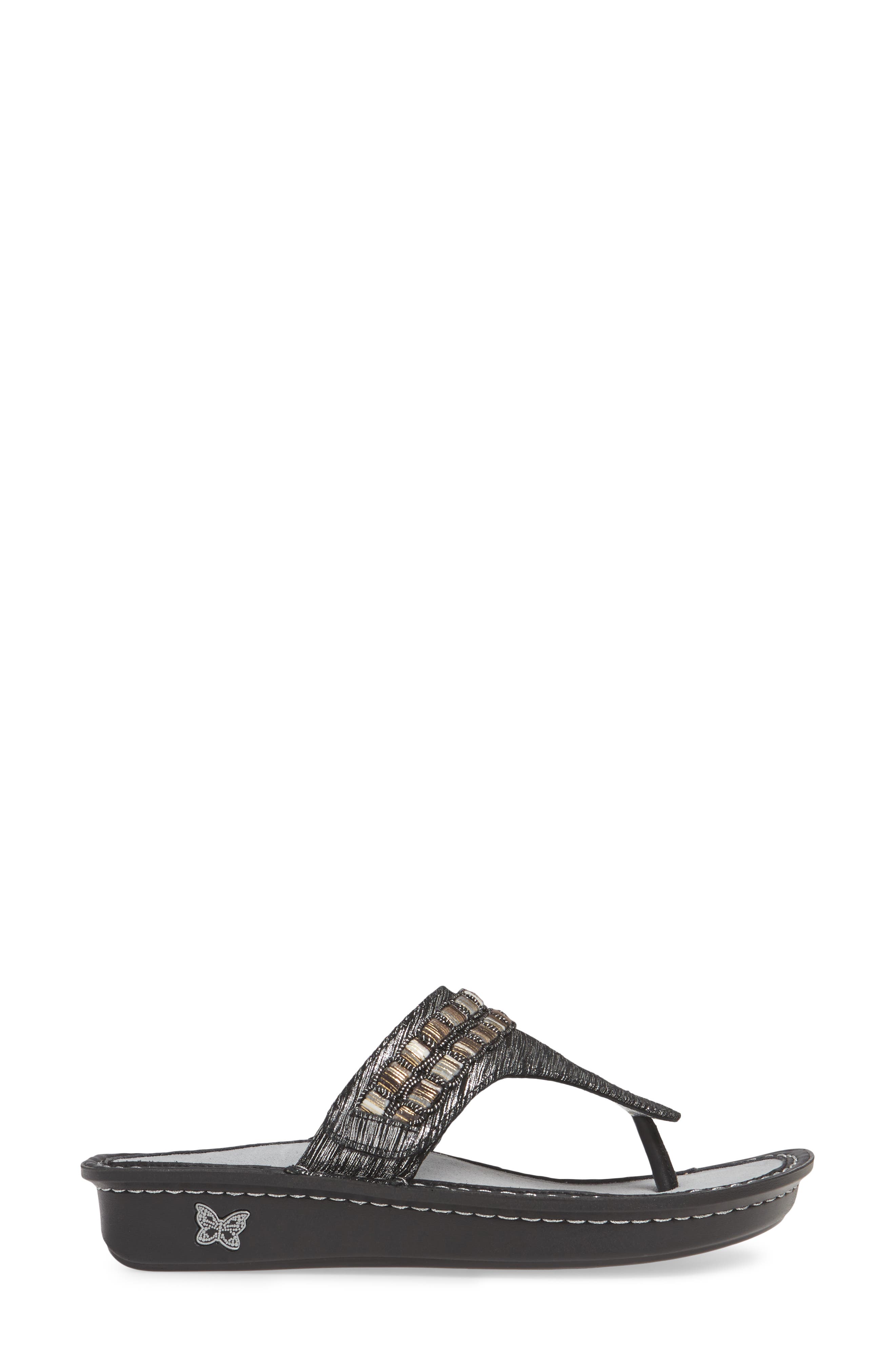 Alegria 'Vanessa' Thong Sandal, Alternate, color, SOIREE SILVER LEATHER