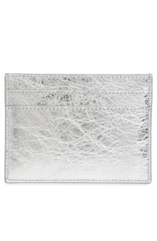 Balenciaga Le City Leather Card Case In 8122 Silver