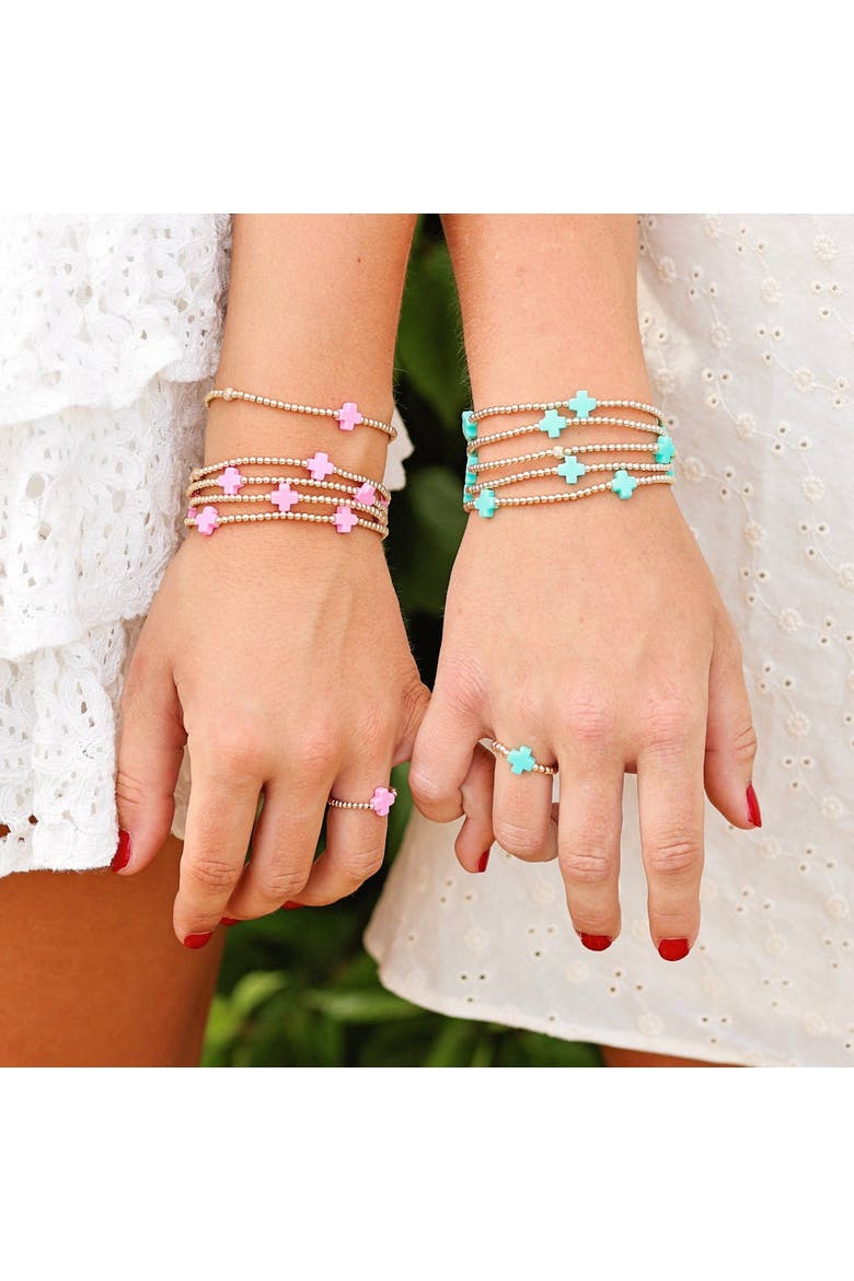 Halo Pink Cross Bracelet, Alternate, color, Pink