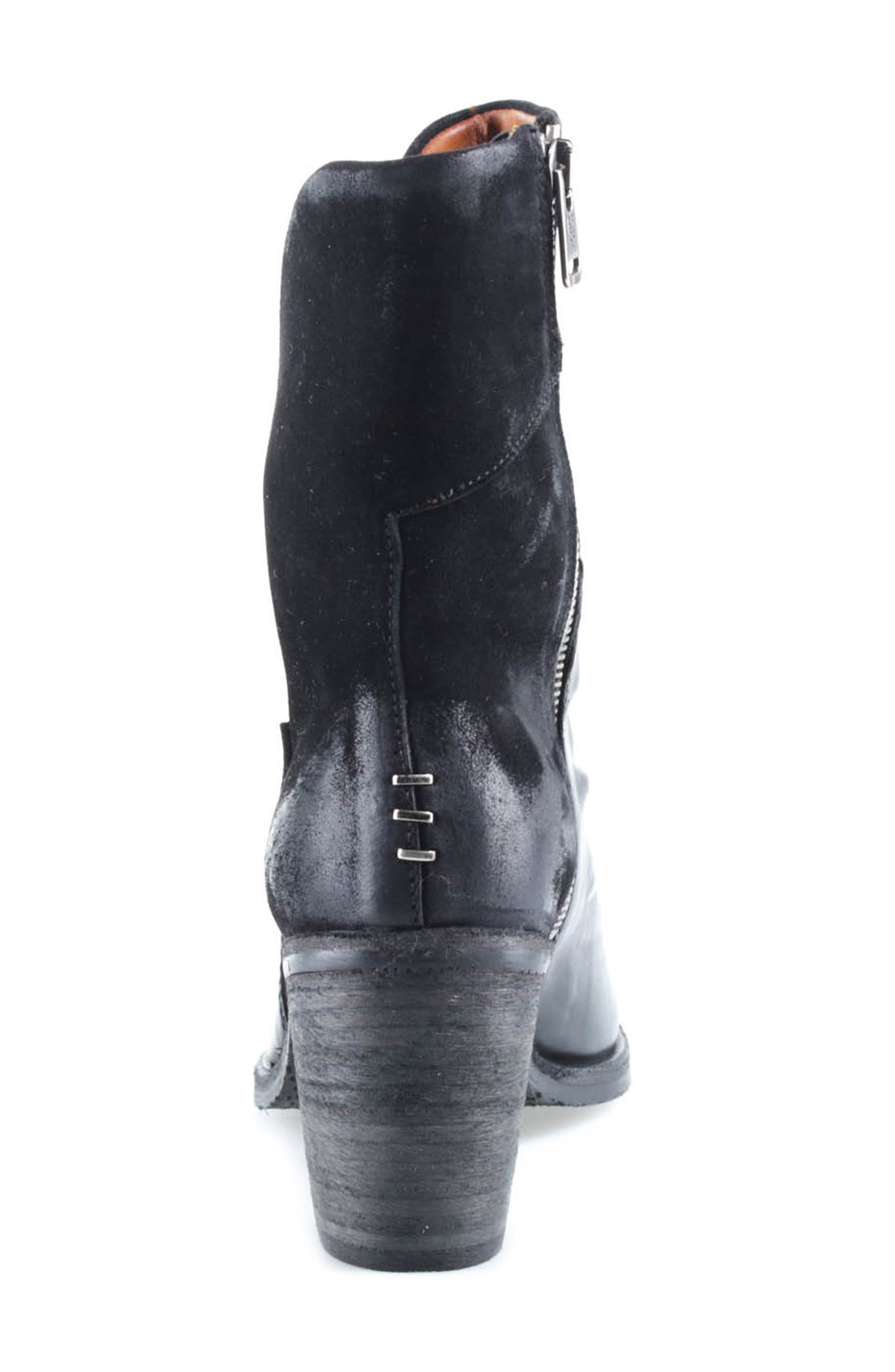 Rollins Leather Bootie, Alternate, color, BLACK