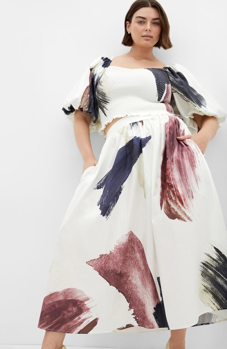 City Chic Amari Abstract Print Crop Top, Alternate, color, Geo Muse