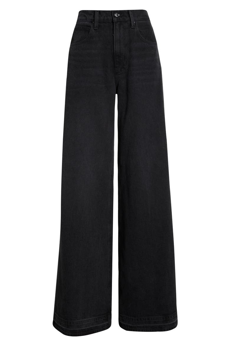 Cameron High Waist Release Hem Wide Leg Jeans, Alternate, color, BOHO BLACK