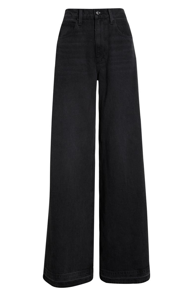 PAIGE Cameron High Waist Release Hem Wide Leg Jeans, Alternate, color, Boho Black
