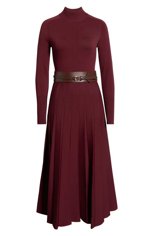 Reiss Alicia Long Sleeve Belted Sweater Dress in Raspberry Red  product