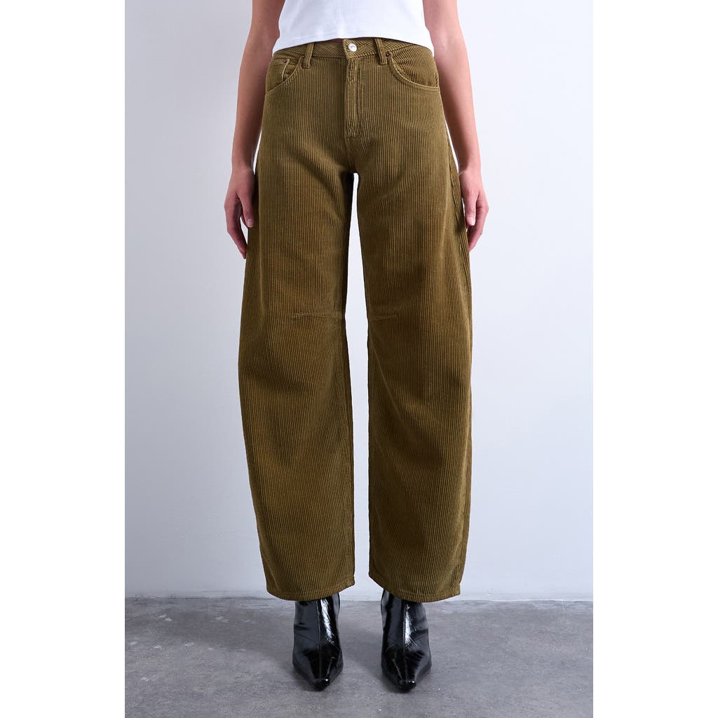 Topshop High Waist Barrel Corduroy Jeans In Multi