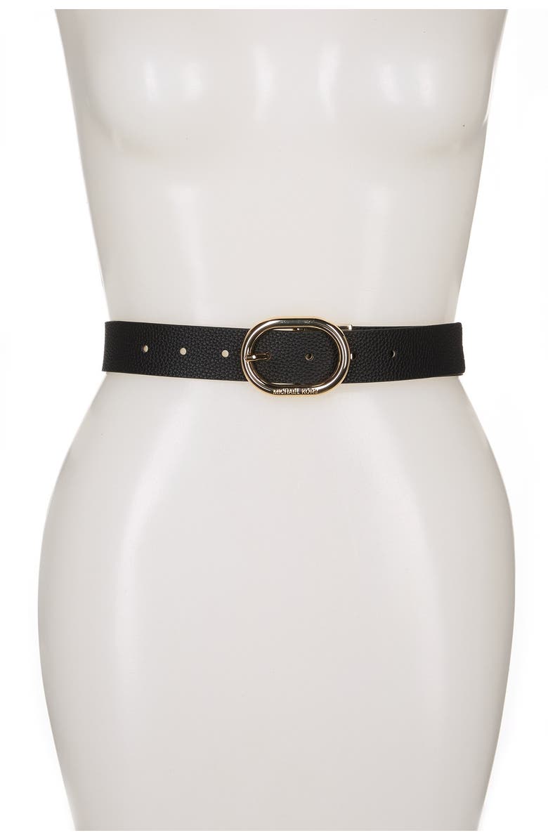 Michael Kors Reversible Logo Belt, Main, color, Black