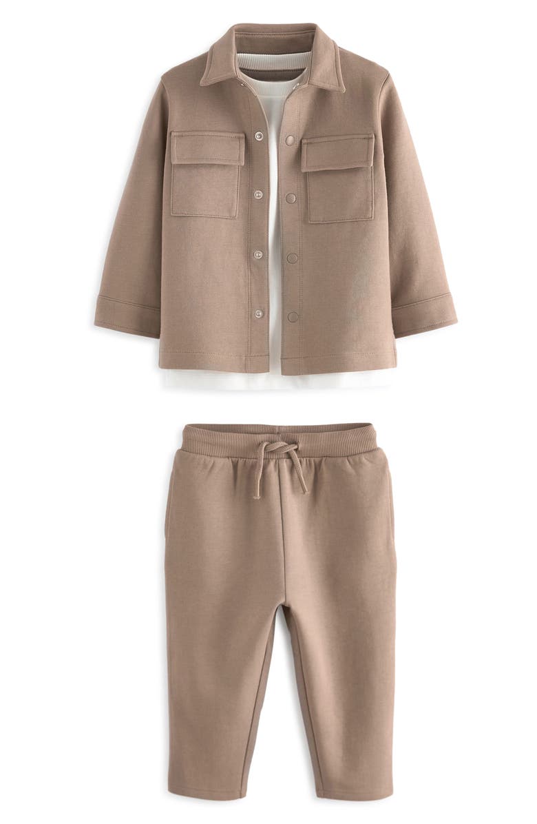 NEXT Kids' T-Shirt, Shirt Jacket & Sweatpants Set, Main, color, 