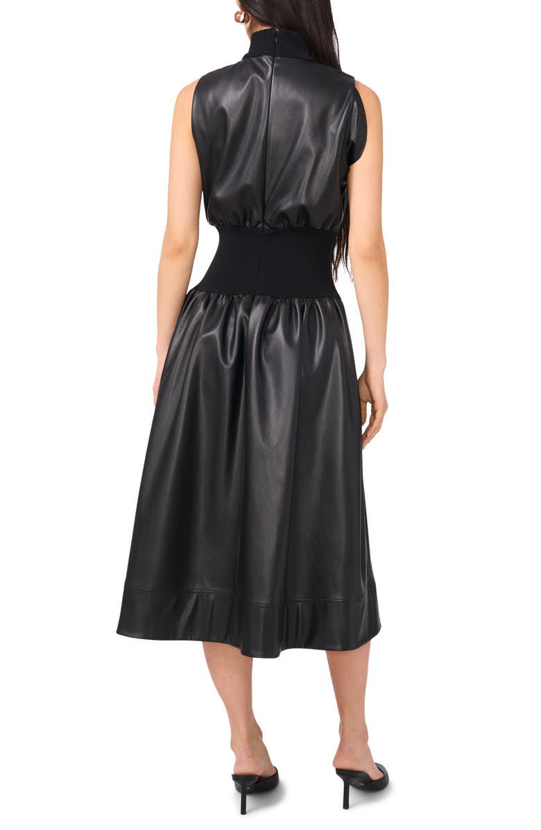 1.STATE Mixed Media Faux Leather Midi Dress, Alternate, color,