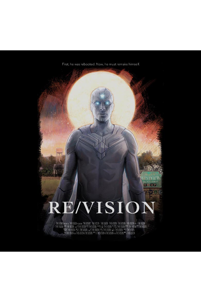 Junior's Revision Poster Short Sleeve T-Shirt, Alternate, color, Black