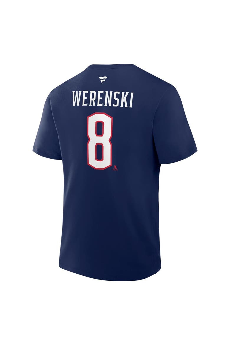Men's Fanatics Zach Werenski Navy Columbus Blue Jackets Authentic Stack Name & Number T-Shirt, Alternate, color, Navy