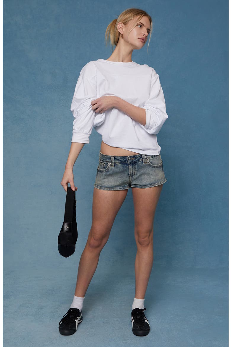Tatum Ultimate Micro Jean Shorts, Alternate, color, DARK INDIGO
