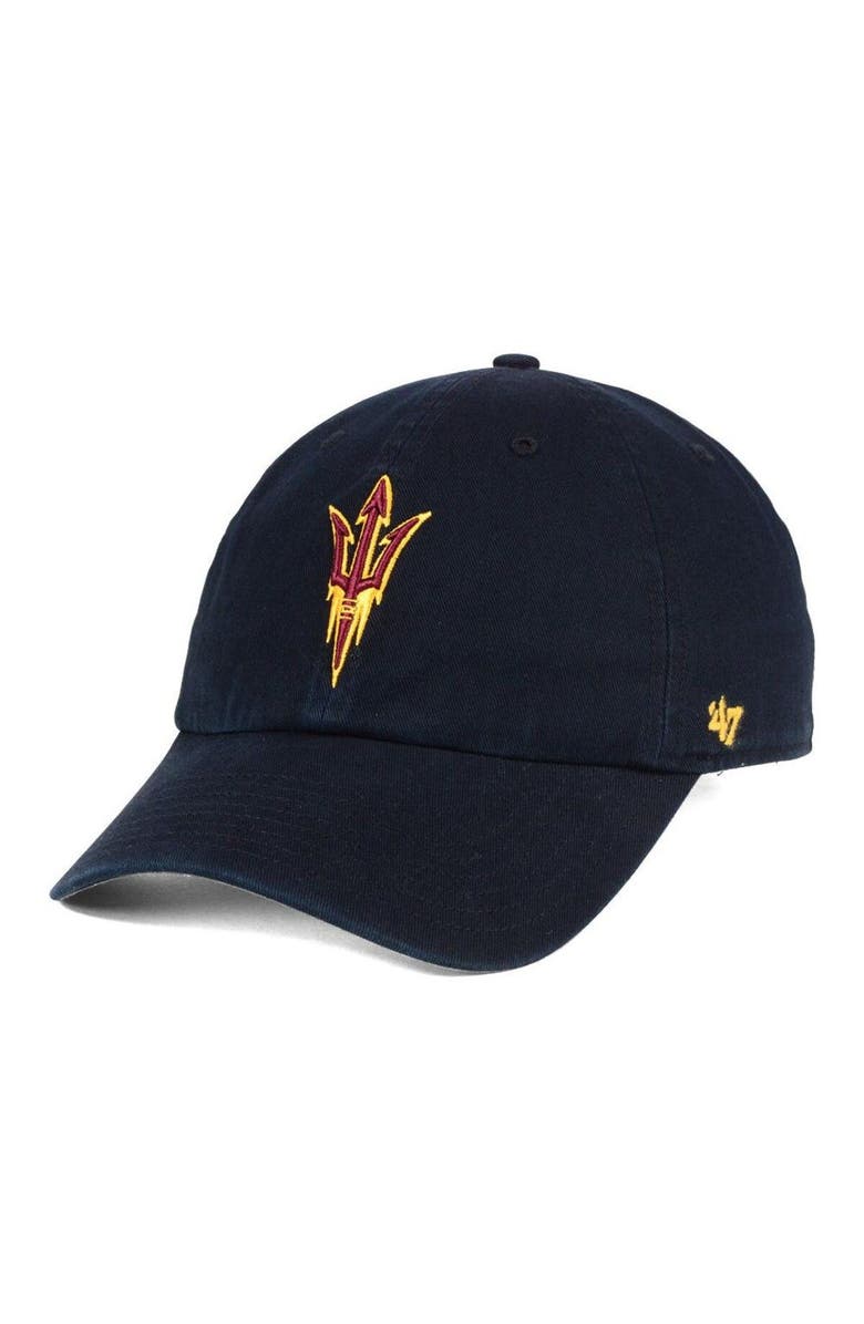 '47 Men's '47 Black Arizona State Sun Devils Clean Up Adjustable Hat, Main, color, 
