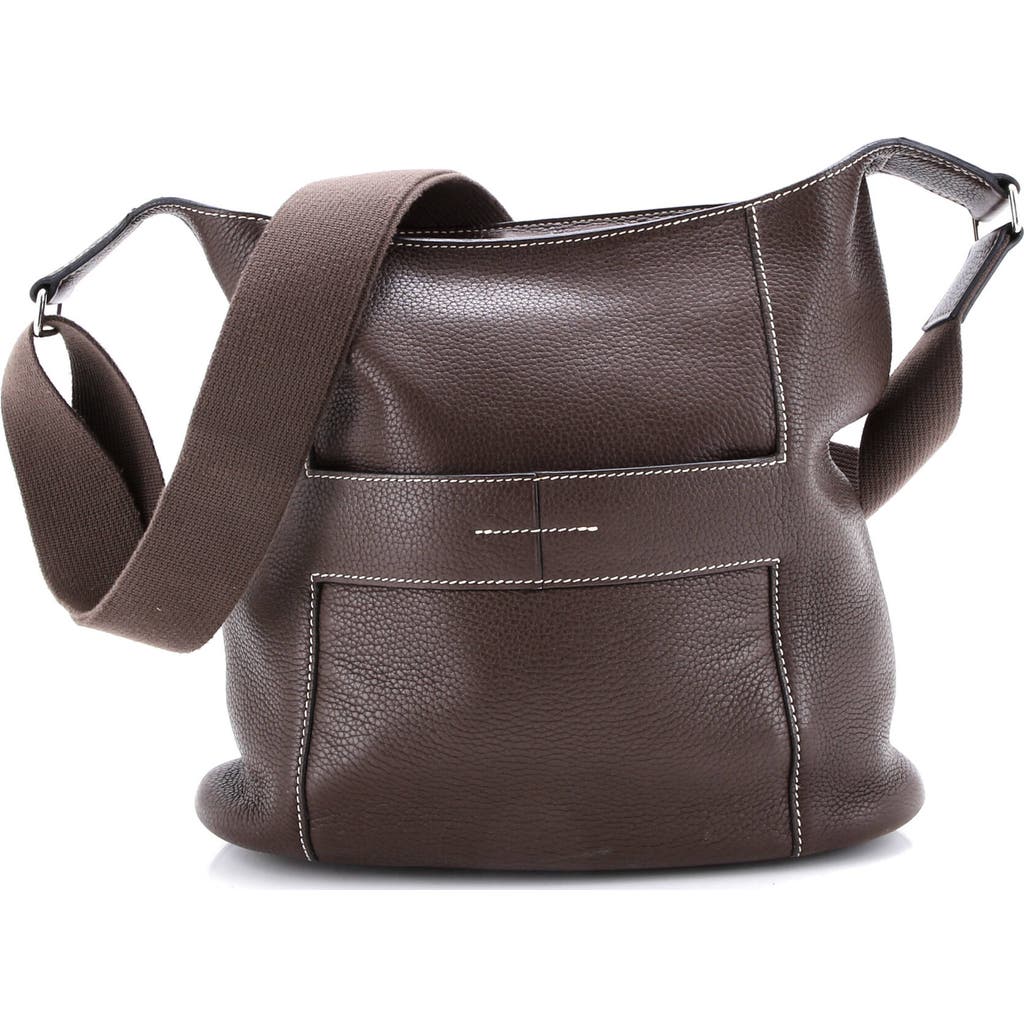 Pre-owned Hermes Hermes Sac Good News Bag Leather Pm In Brown