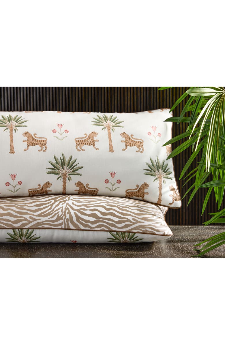 Matouk Reversible Lumbar Pillow, Alternate, color, Tiger Palm/ Regine Coconut