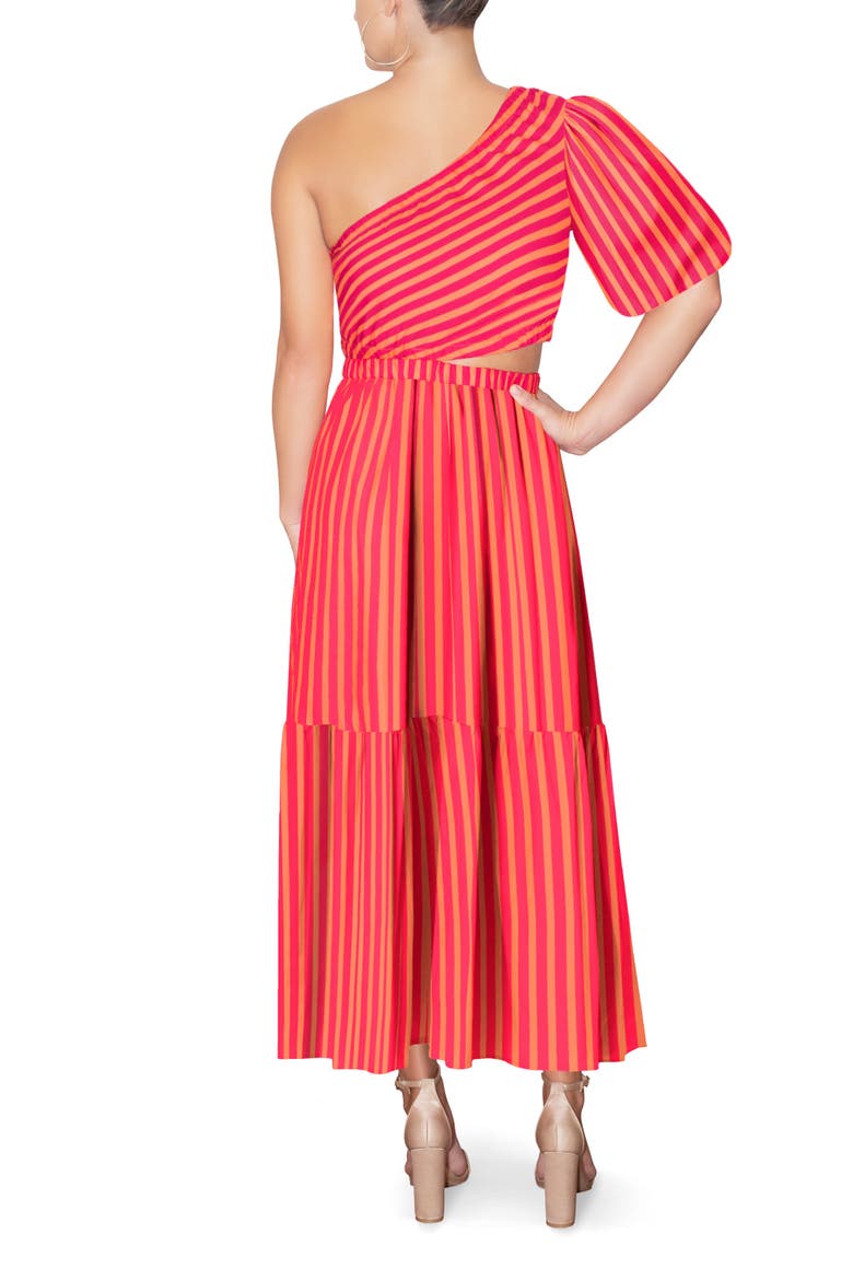 Rae One-Shoulder Maxi Cotton Dress, Alternate, color, Canteloupe Stripe