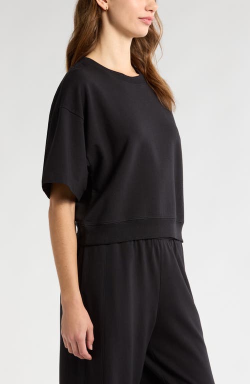 Zella Terry Crewneck Sweatshirt In Black