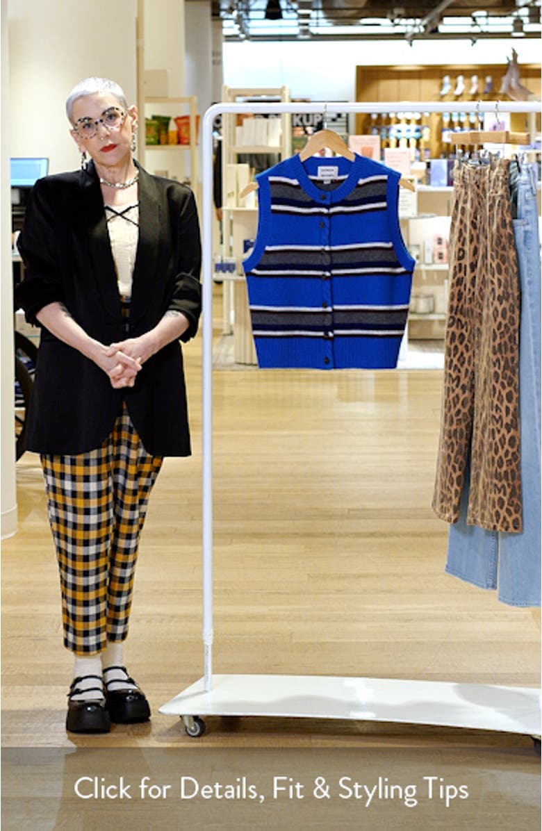 Sofie Stripe Merino Wool Button-Up Vest, sales video thumbnail