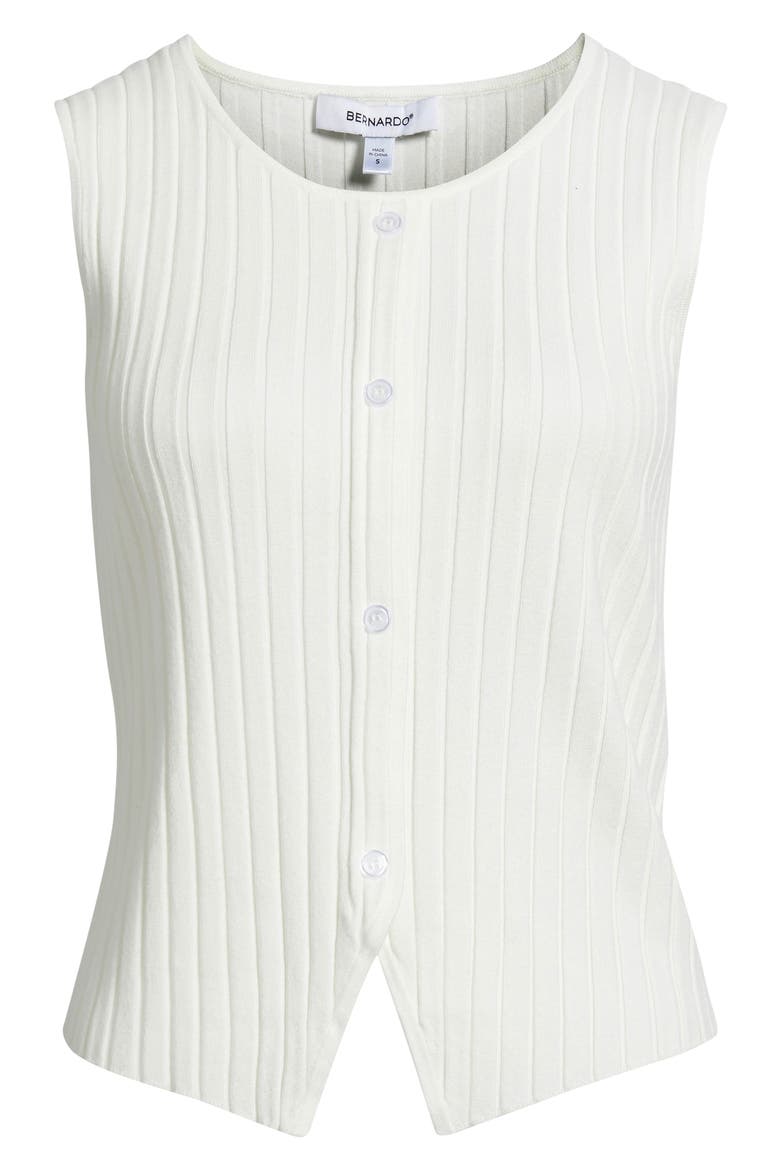 Front Button Rib Vest, Alternate, color, BRIGHT WHITE