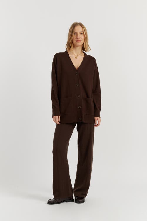Chinti & Parker Wool-cashmere Long Cardigan In Chocolate