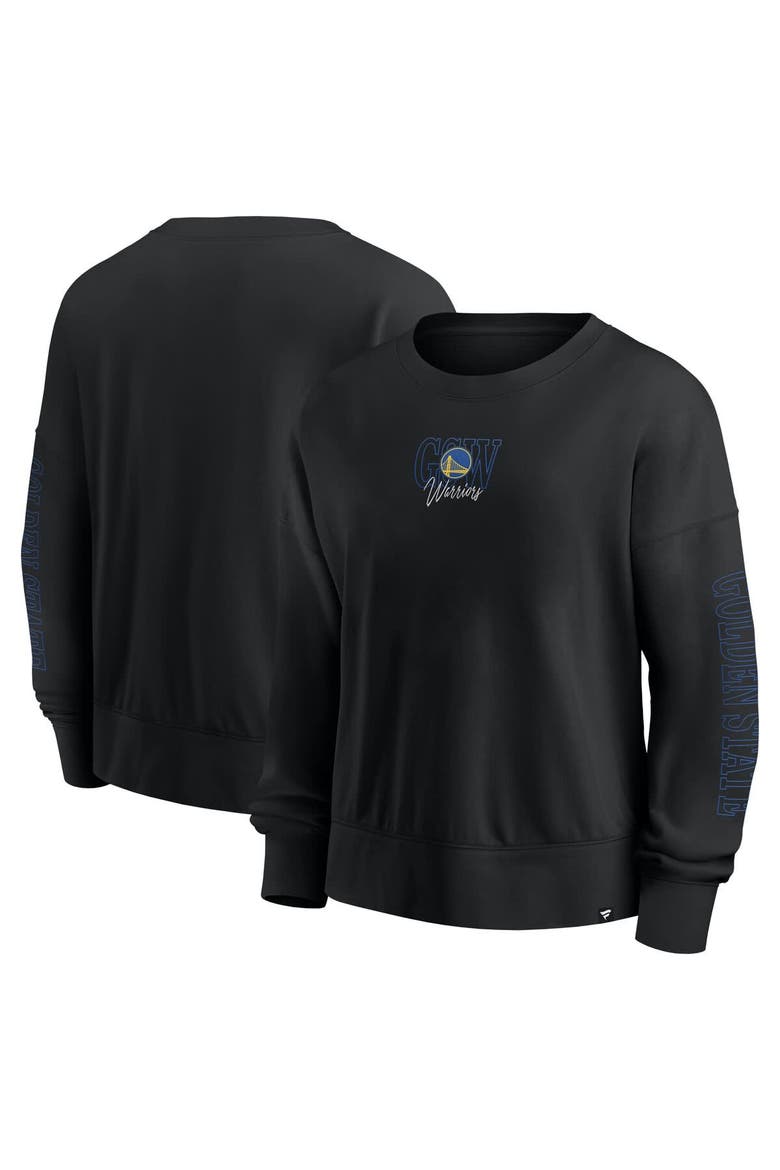 Black Golden State Warriors Oversized Game Day Pullover Sweatshirt, Main, color, Black