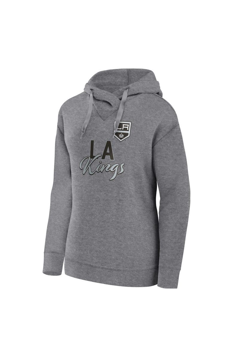 FANATICS Women's Fanatics Branded Heather Gray Los Angeles Kings Script Favorite Pullover Hoodie, Alternate, color, Heather Gray
