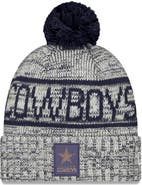 New Era Men's New Era Gray Dallas Cowboys 2025 Sideline Cold Weather Cuffed Knit Hat with Pom