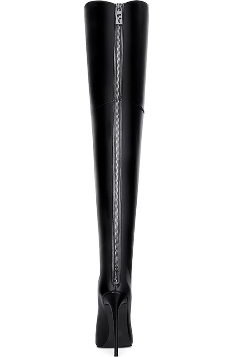 FEMME LA The Scorpio Pointed Toe Thigh High Boot, Alternate, color, Black