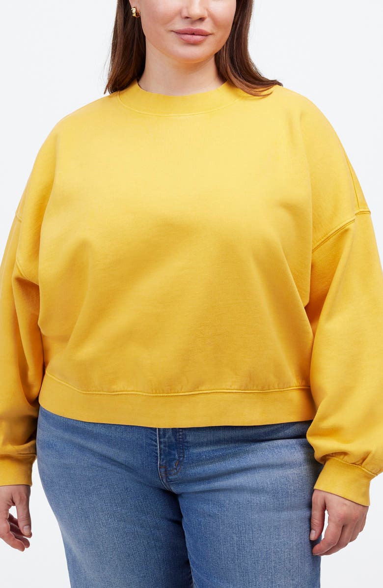 Madewell Relaxed Mock Neck Sweatshirt, Alternate, color, Pollen