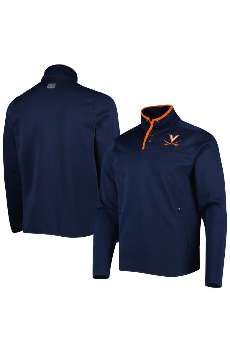 COLOSSEUM Men's Colosseum Navy Virginia Cavaliers Rebound Quarter-Snap Jacket, Main, color, 