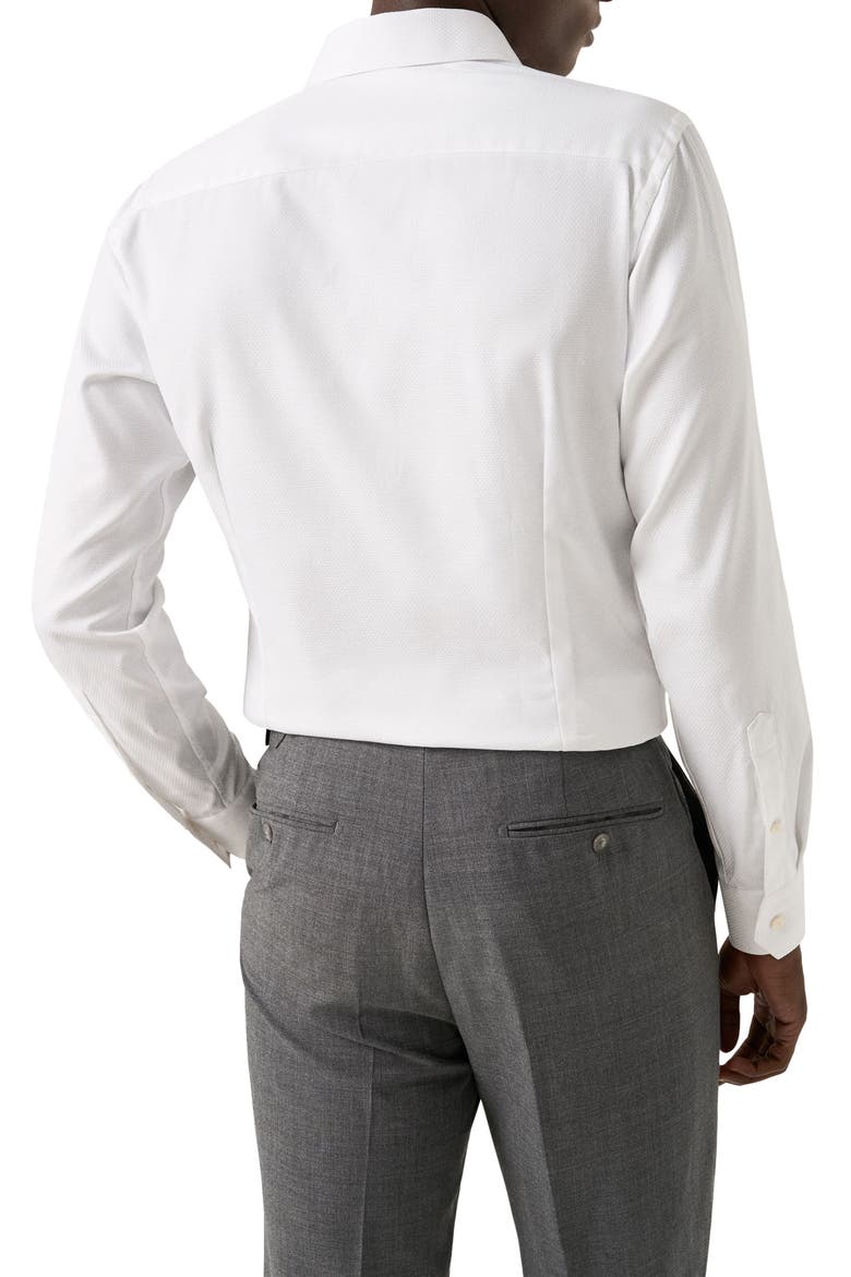 Slim Fit Cotton Dobby Dress Shirt, Alternate, color, WHITE