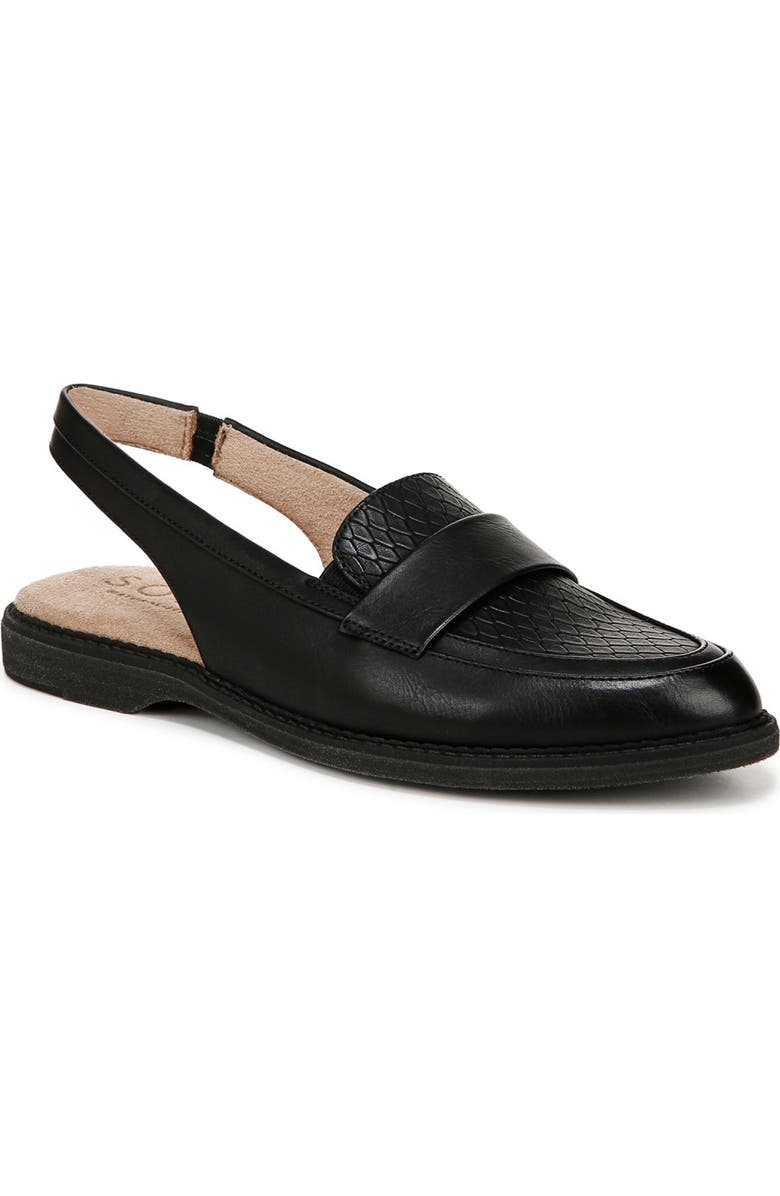 SOUL NATURALIZER Yeah Slingback Flat, Main, color, Black Faux Leather