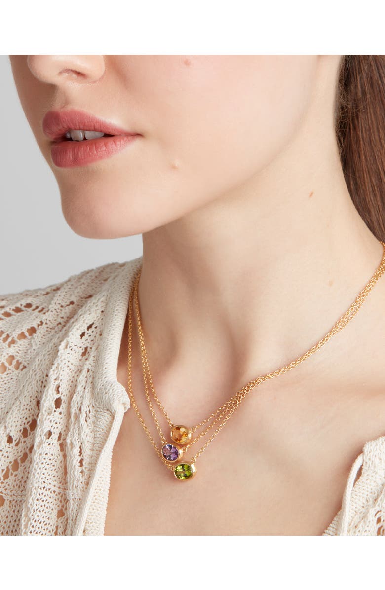 Eloise Jewelry Ellipse Necklace with Gemstone, Alternate, color, Green Peridot